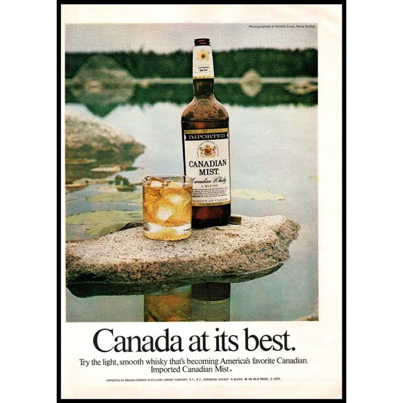 1975 Canadian Mist Rye Whisky Vintage Print Ad Smith's Cove Nove Scotia Wall Art - Picture 1 of 1